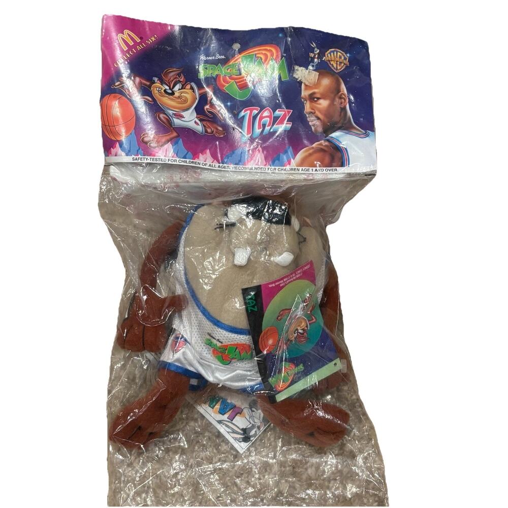 Vintage 1996 McDonald's Space Jam Tune Squad Taz Plush Toy